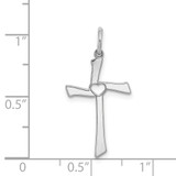 Sterling Silver Rhodium-plated Laser Designed Cross Pendant - QX-F36149E1-9901