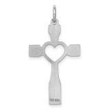 Sterling Silver Rhodium-plated Laser Designed Cross Pendant - QX-F520B3A9-6828