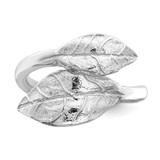 Sterling Silver Rhodium-plated Leaf Ring - QR-BC190D8F-8611