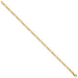 14K 7 inch 2.75mm Flat Figaro with Lobster Clasp Bracelet
