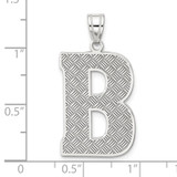 Sterling Silver Rhodium-plated Letter B Initial Pendant - QC-B1945E3B-6909