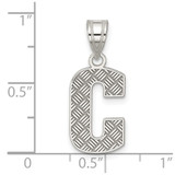 Sterling Silver Rhodium-plated Letter C Initial Pendant - QC-7D4955E6-4854