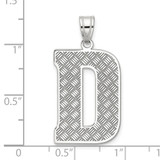 Sterling Silver Rhodium-plated Letter D Initial Pendant - QC-5F4457AA-8018
