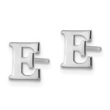 Sterling Silver Rhodium-plated Letter E Initial Post Earrings