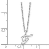 Sterling Silver Rhodium-plated Letter F Initial Necklace