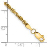 14K 7 inch 2.75mm Ultra Diamond-cut Rope with Lobster Clasp Chain