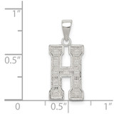 Sterling Silver Rhodium-plated Letter H Initial Pendant - QC-47BB1EBD-2860