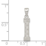 Sterling Silver Rhodium-plated Letter I Initial Pendant - QC-6F996159-2089