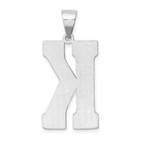 Sterling Silver Rhodium-plated Letter K Initial Pendant - QC-6F65E953-5304