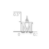 Sterling Silver Rhodium-plated Letter M Initial Charm - XN-798BDA64-3095