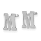 Sterling Silver Rhodium-plated Letter M Initial Post Earrings