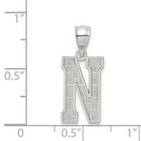 Sterling Silver Rhodium-plated Letter N Initial Pendant - QC-D47390FF-6419