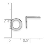Sterling Silver Rhodium-plated Letter O Initial Post Earrings