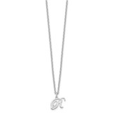 Sterling Silver Rhodium-plated Letter R Initial Necklace
