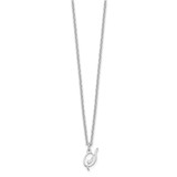 Sterling Silver Rhodium-plated Letter S Initial Necklace