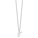 Sterling Silver Rhodium-plated Letter T Initial Necklace