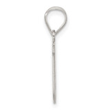 Sterling Silver Rhodium-plated Letter U Initial Pendant