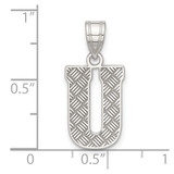 Sterling Silver Rhodium-plated Letter U Initial Pendant