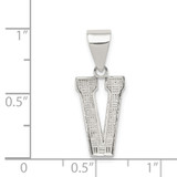 Sterling Silver Rhodium-plated Letter V Initial Pendant - QC-794C5F96-5147