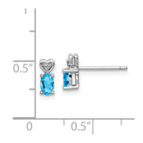 Sterling Silver Rhodium-plated Light Swiss Blue Topaz & Diam. Earrings - QB-87467410-1166