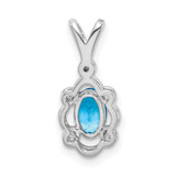Sterling Silver Rhodium-plated Light Swiss Blue Topaz & Diam. Pendant - QB-63DFDB1F-9822