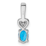 Sterling Silver Rhodium-plated Light Swiss Blue Topaz & Diam. Pendant - QB-DA45B3DF-1505