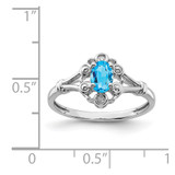 Sterling Silver Rhodium-plated Light Swiss Blue Topaz & Diam. Ring - QB-102BA54B-5464