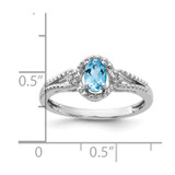 Sterling Silver Rhodium-plated Light Swiss Blue Topaz & Diam. Ring - QB-3B347357-1056