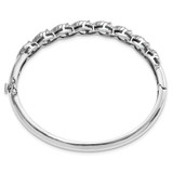 Sterling Silver Rhodium-plated Light Swiss Blue Topaz Hinged Bangle - QX-5F79EF27-8444