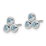 Sterling Silver Rhodium-plated Light Swiss Blue Topaz Post Earrings - QE-79EB9F03-5581