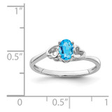 Sterling Silver Rhodium-plated Light Swiss Blue Topaz Ring - QB-1735AC71-8583