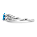 Sterling Silver Rhodium-plated Light Swiss Blue Topaz Ring - QB-E54E2103-4201