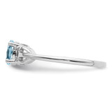 Sterling Silver Rhodium-plated Light Swiss Blue Topaz Ring - QB-EA969792-6906