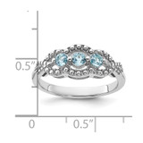 Sterling Silver Rhodium-plated Light Swiss Blue Topaz Ring - QR-8851EE4C-3805