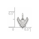 Sterling Silver Rhodium-plated LogoArt U.S. Air Force Extra Small Pendant