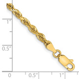 14K 7 Inch 3.35mm Diamond-cut Quadruple Rope Lobster Clasp Chain