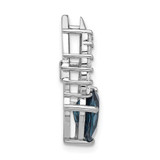 Sterling Silver Rhodium-plated London Blue Topaz and CZ Chain Slide - QP-76CAAA81-3013