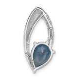 Sterling Silver Rhodium-plated London Blue Topaz and CZ Chain Slide - QP-76CAAA81-3013