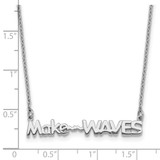 Sterling Silver Rhodium-Plated 'Make Waves' 16 inch with a 1.5 inch extention Necklace