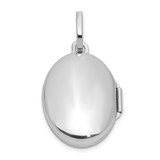 Sterling Silver Rhodium-plated Malachite Cabochon Polished 16.5mm Oval Locket