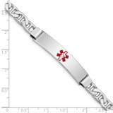 Sterling Silver Rhodium-plated Medical ID Anchor Link Bracelet - XS-0F304B76-9959
