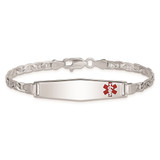 Sterling Silver Rhodium-plated Medical ID Anchor Link Bracelet - XS-2334561C-6016