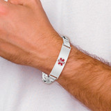 Sterling Silver Rhodium-plated Medical ID Anchor Link Bracelet - XS-332CCC60-6310