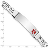 Sterling Silver Rhodium-plated Medical ID Anchor Link Bracelet - XS-62EAF2F8-2012