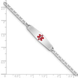 Sterling Silver Rhodium-plated Medical ID Anchor Link Bracelet - XS-71544566-8888