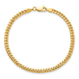 14K 7 inch 3.5mm Solid Miami Cuban Link with Lobster Clasp Bracelet