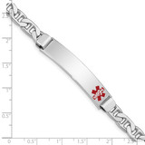 Sterling Silver Rhodium-plated Medical ID Anchor Link Bracelet - XS-94CDEF4D-5517