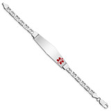 Sterling Silver Rhodium-plated Medical ID Anchor Link Bracelet - XS-A744ECD8-2867