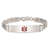 Sterling Silver Rhodium-plated Medical ID Anchor Link Bracelet - XS-B0E31775-7611