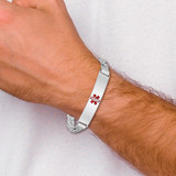 Sterling Silver Rhodium-plated Medical ID Anchor Link Bracelet - XS-B0E31775-7611